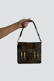 Brown Gold Check Bag