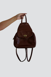 Brown Leather + Brass Backpack