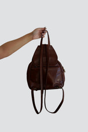 Brown Leather + Brass Backpack