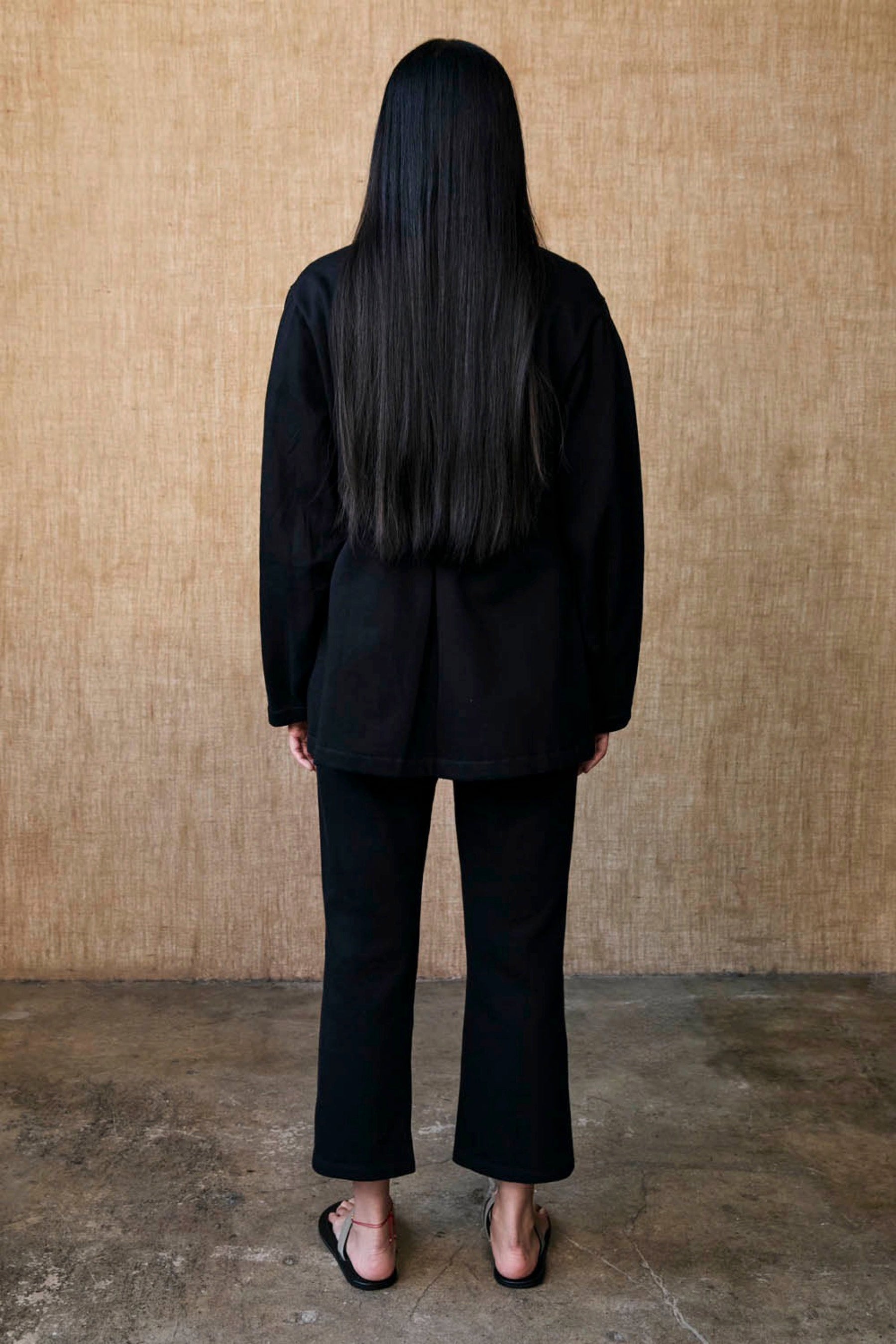 Black Pinch Waist Cardigan