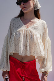 Polka Dot Camano Top