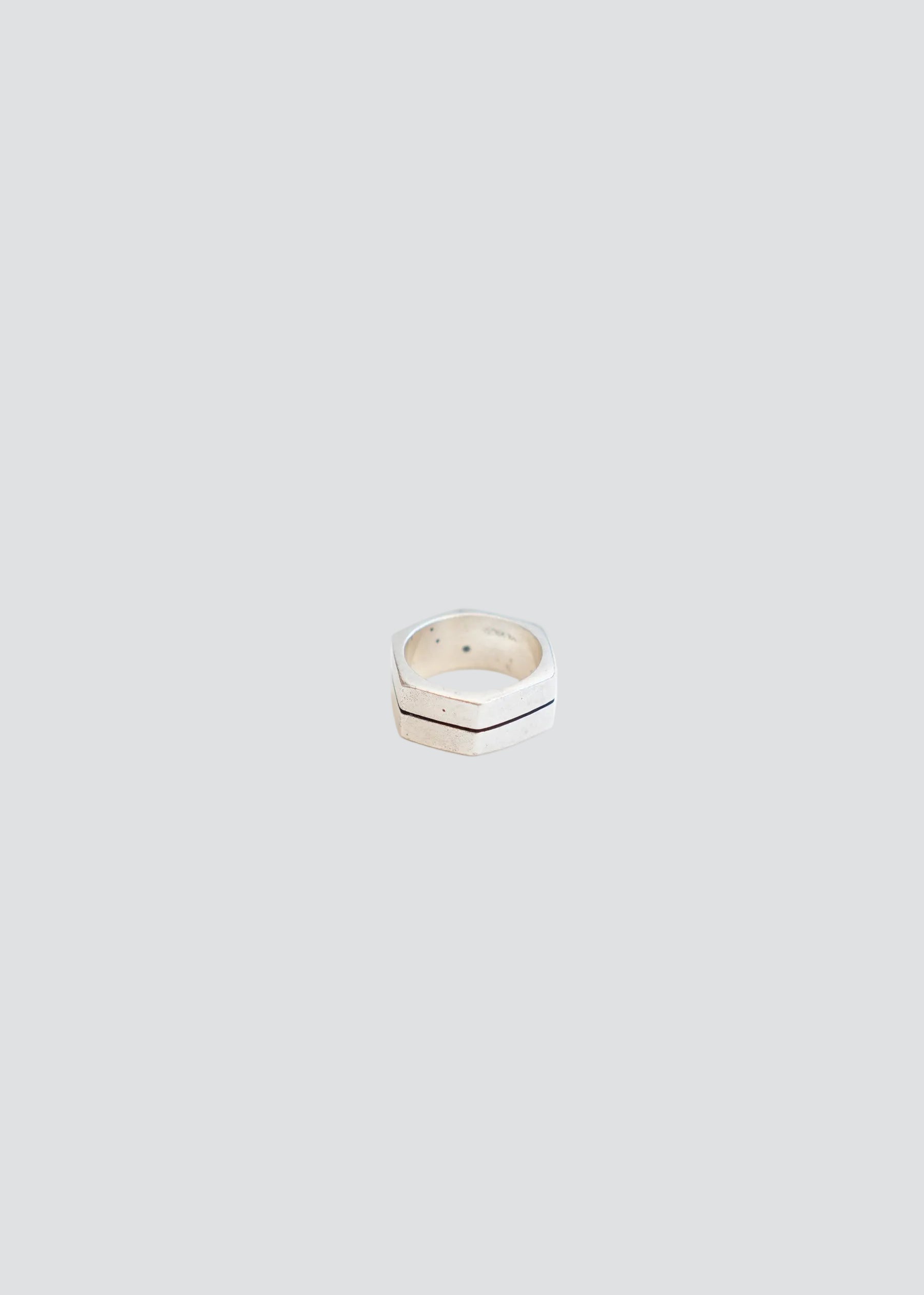 Silver Hexagon Ring