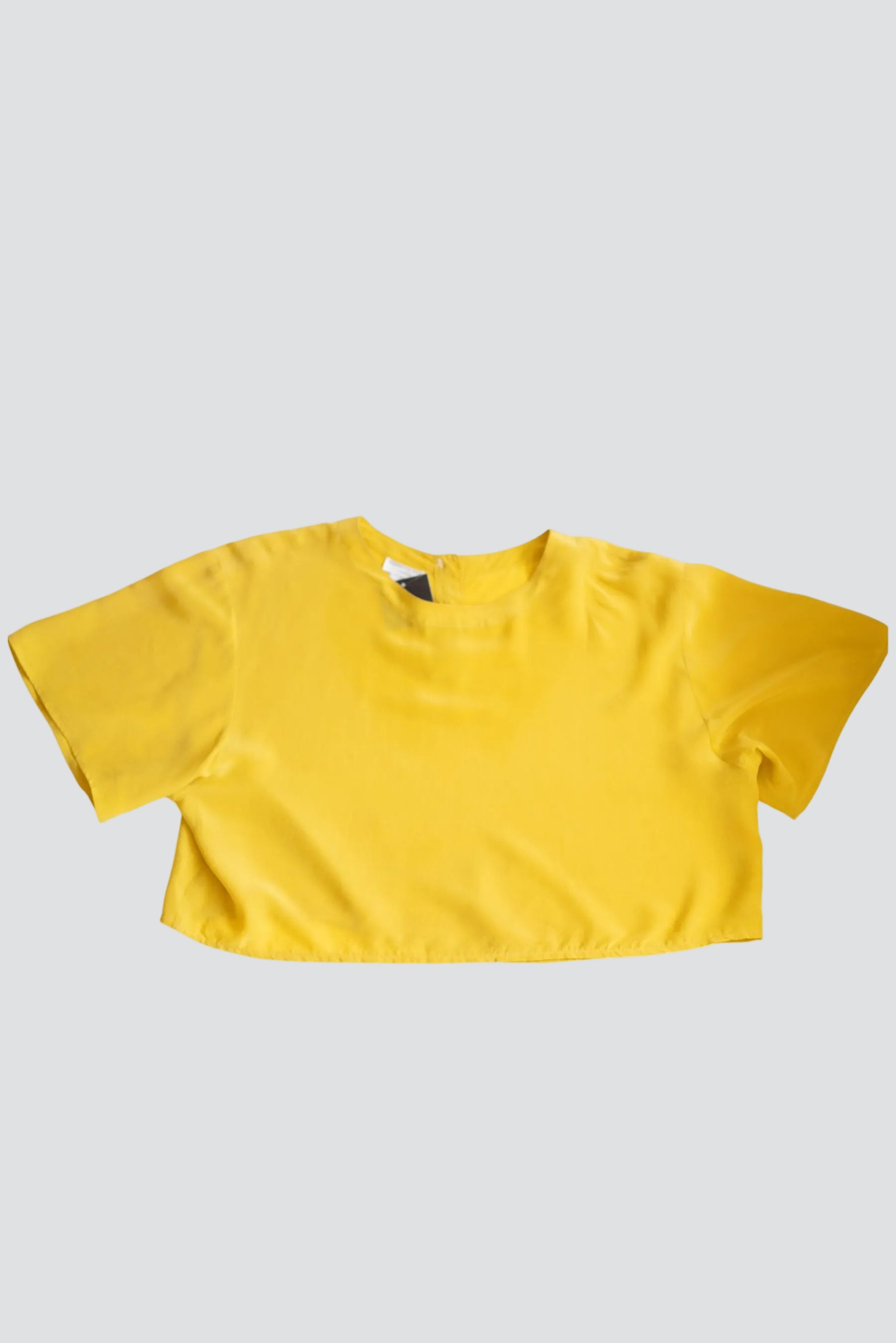 Yellow Silk Crop Top