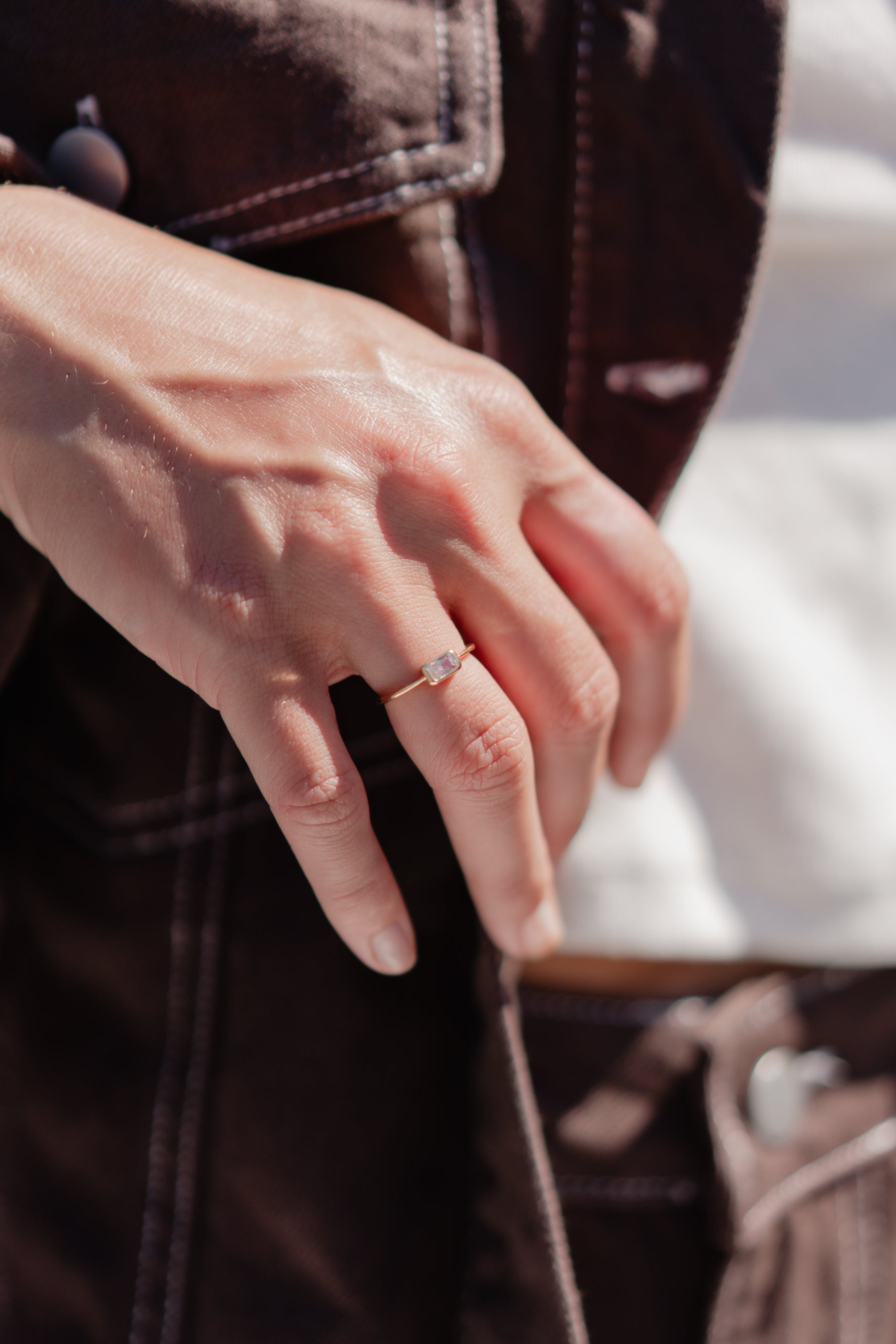 Gold CZ Baguette Ring