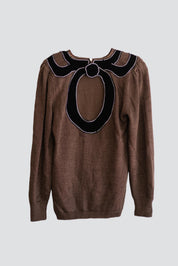 Brown Rhinestone Sweater