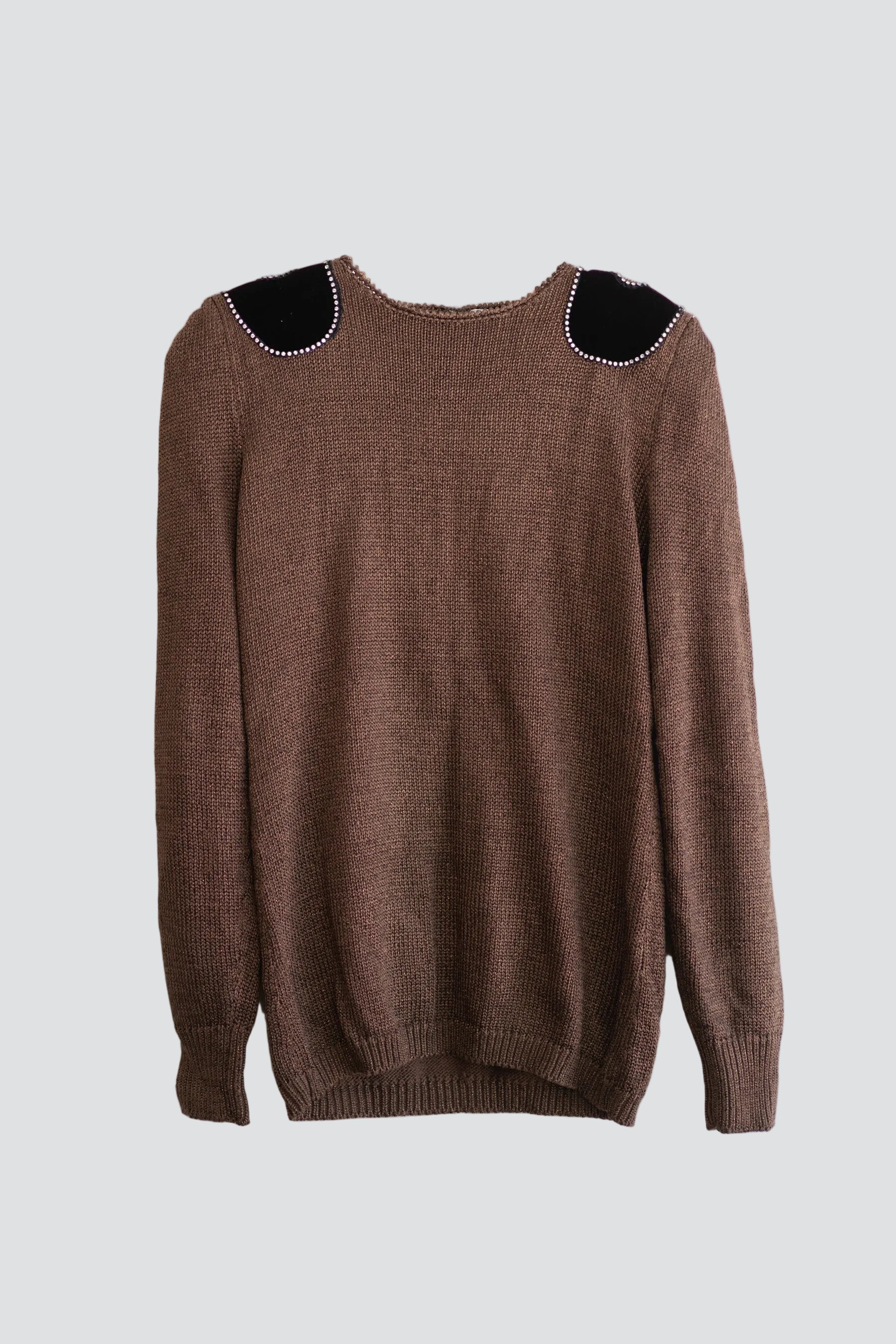 Brown Rhinestone Sweater