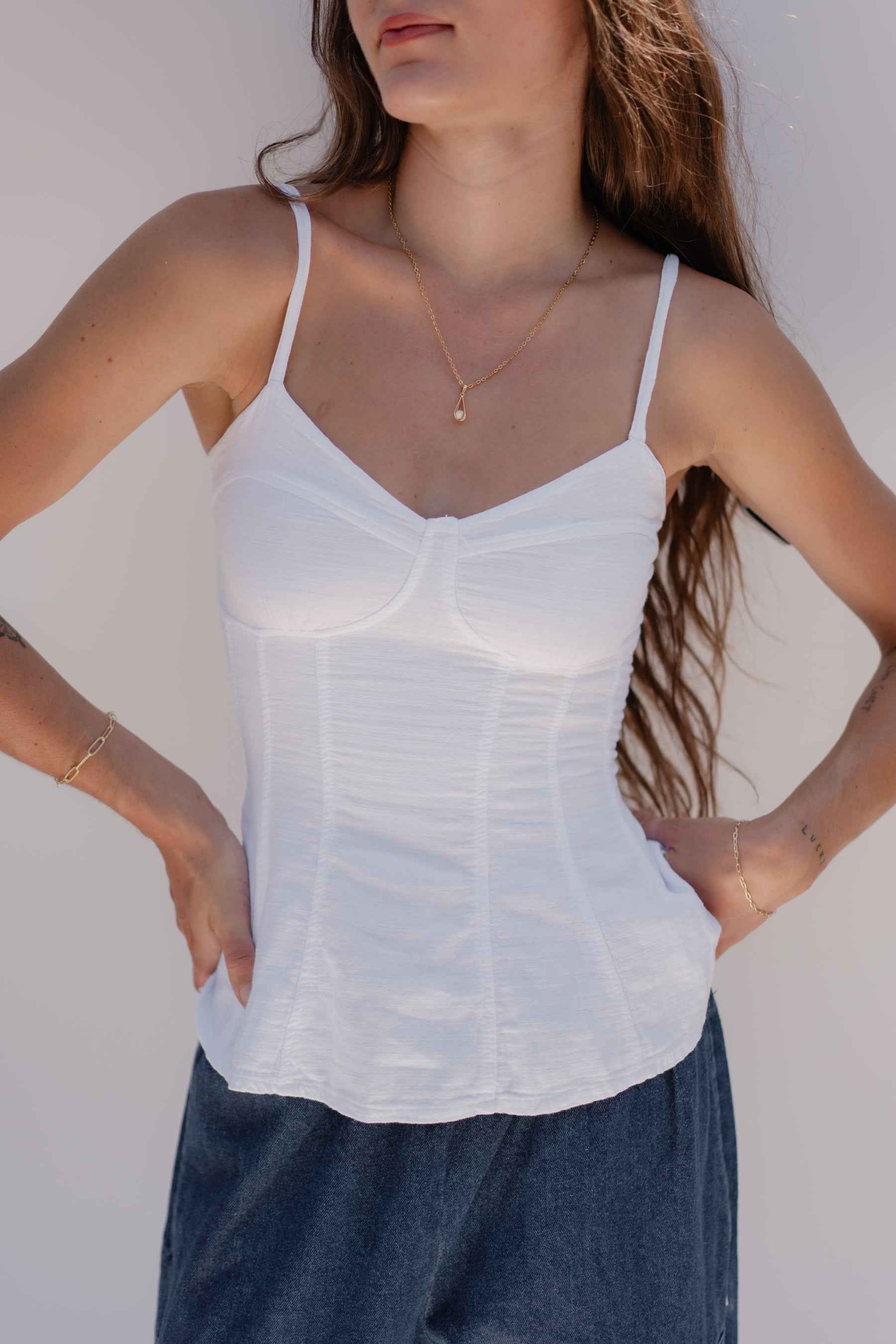 White Saskia Tank
