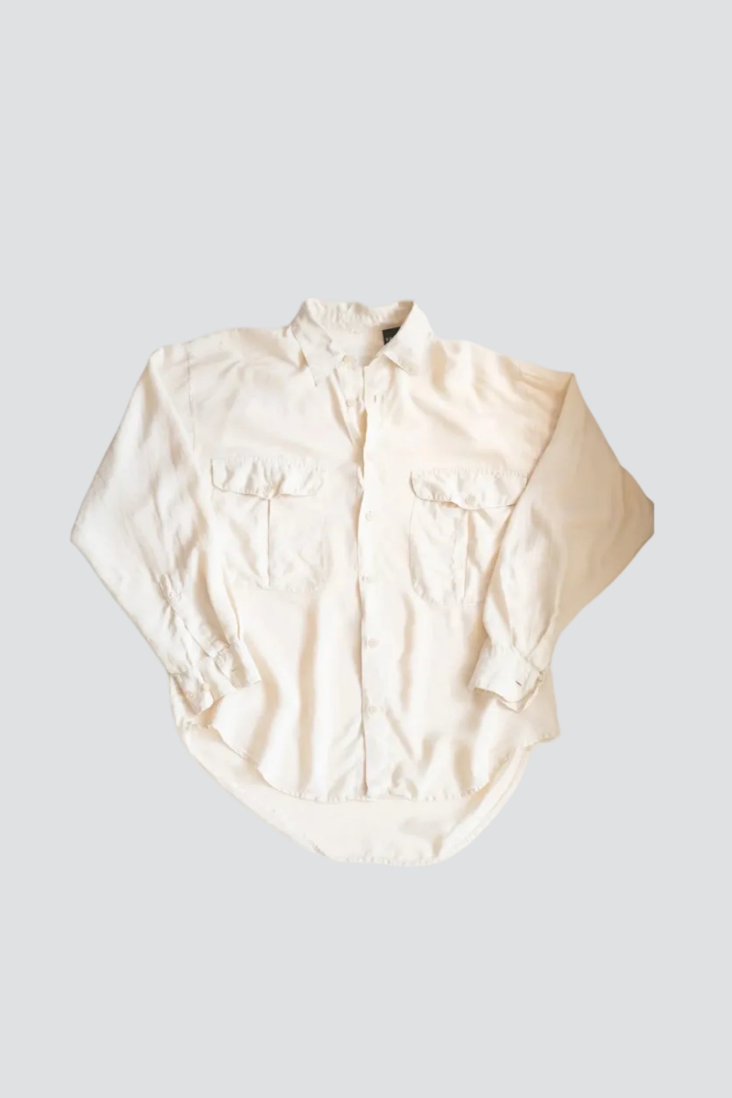 Creme Silk Button Up