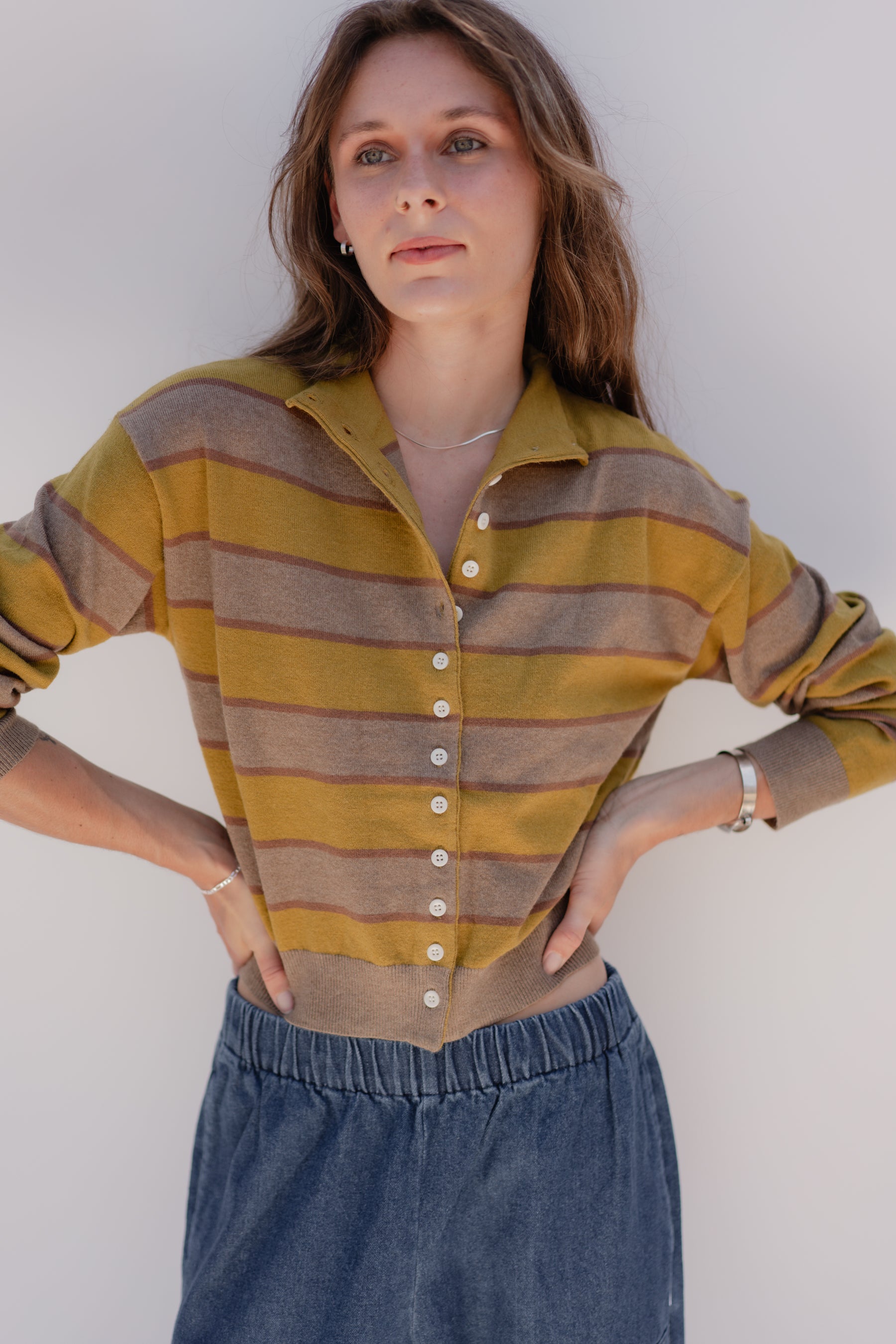 Chartreuse Stripe Claude Cardigan