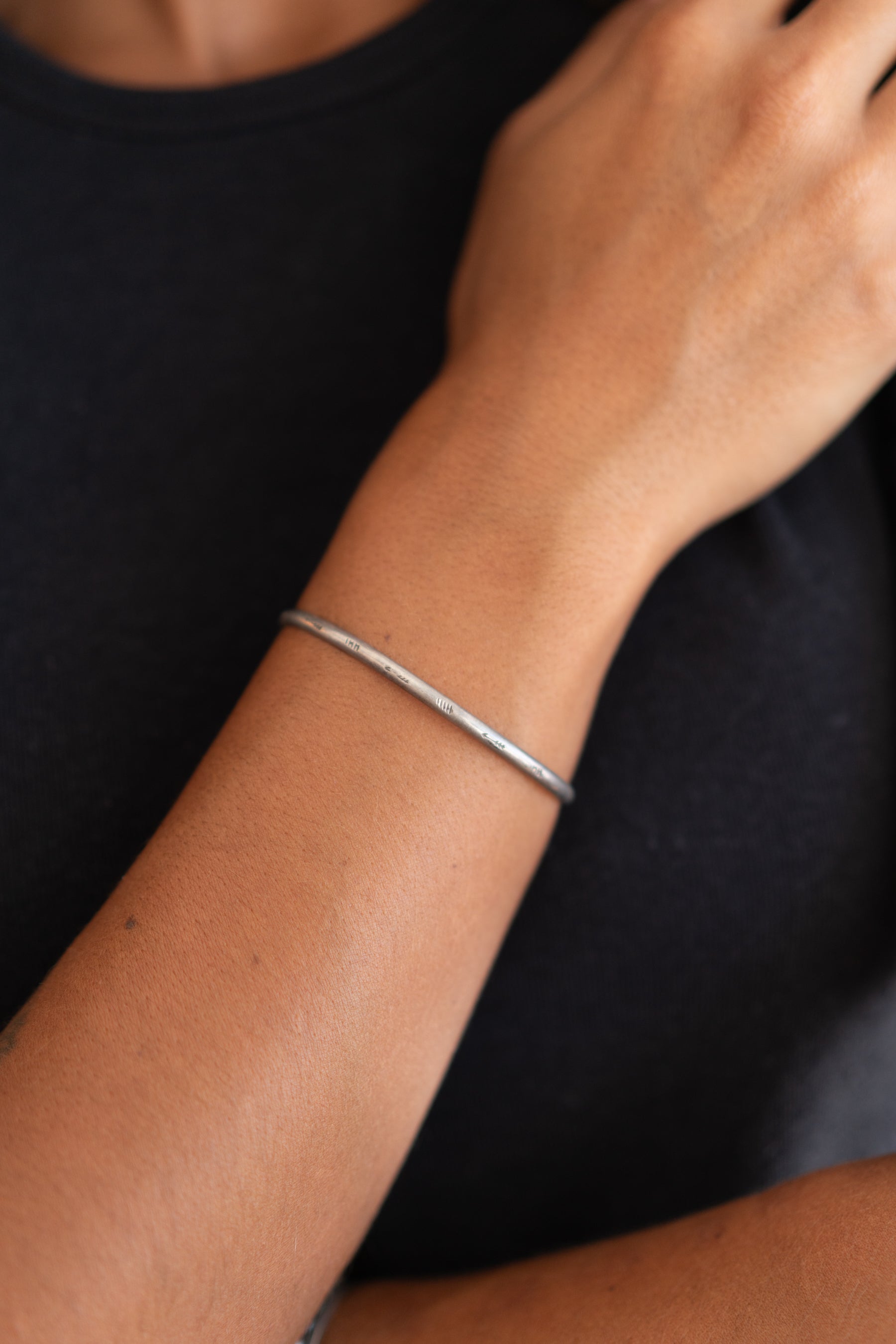 Sterling Arrow Stamped Cuff