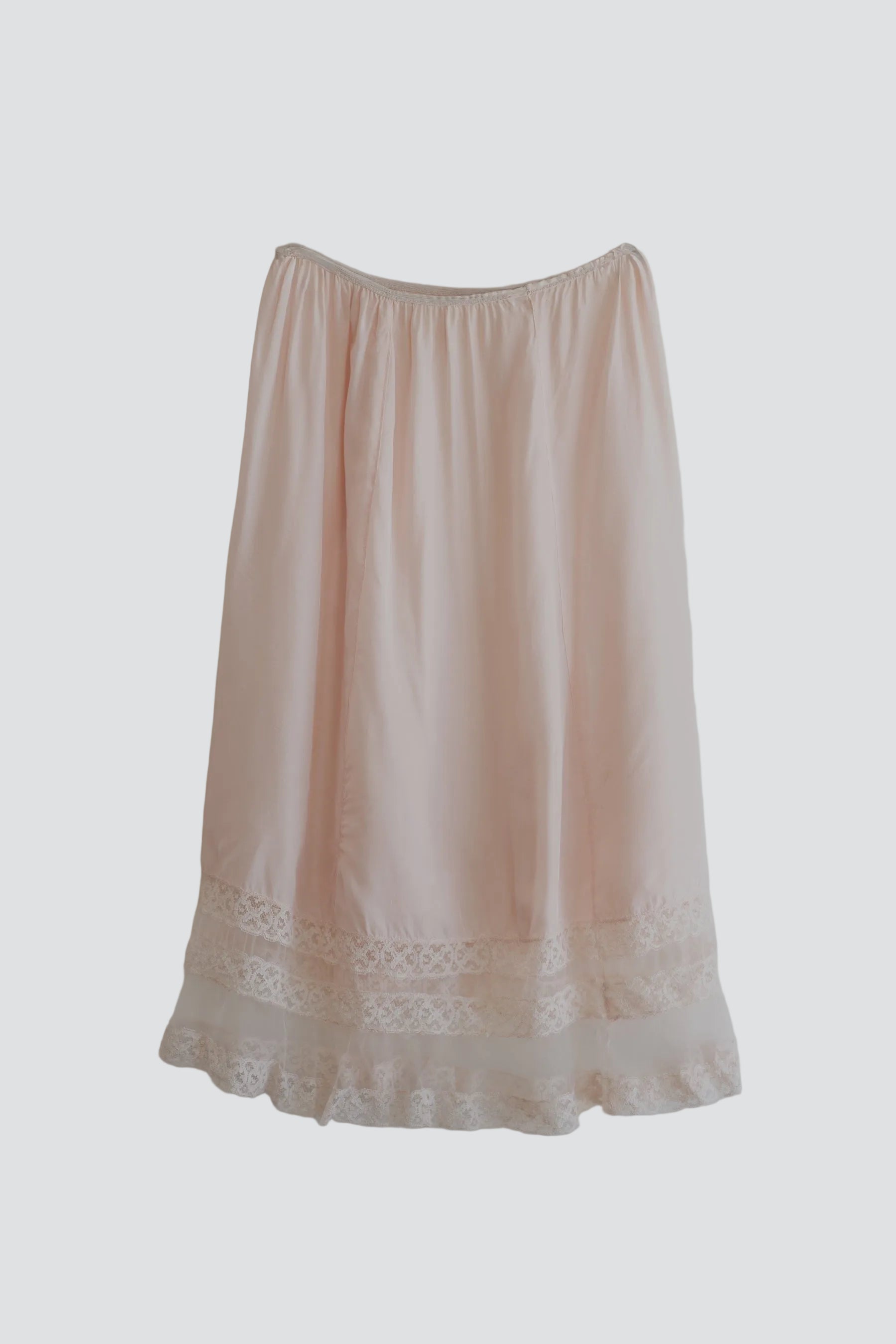 Pale Pink Lace Slip Skirt