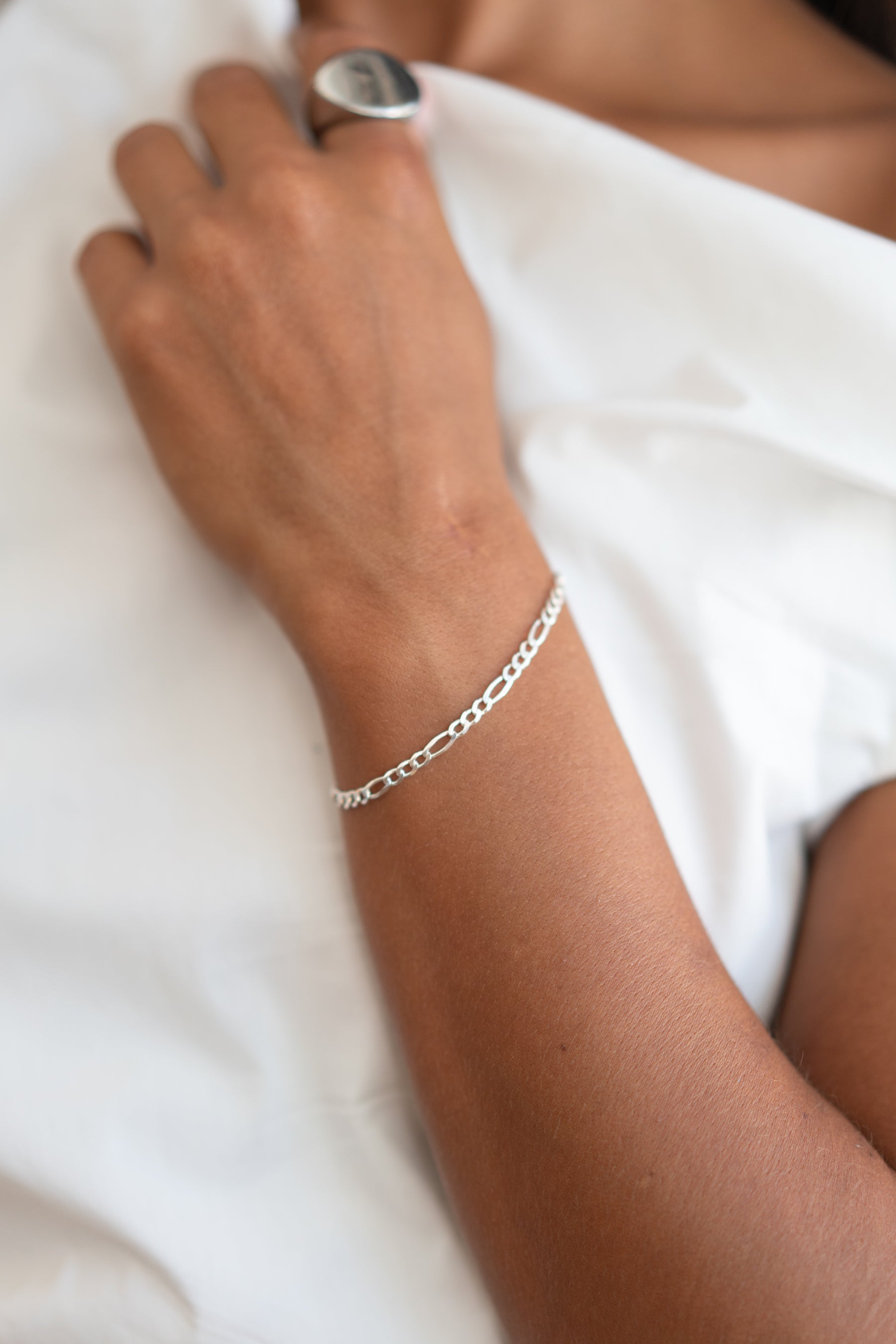 Silver 3mm Figaro Bracelet