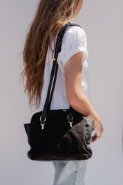 Black Suede Italian Bag