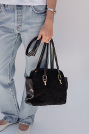 Black Suede Italian Bag