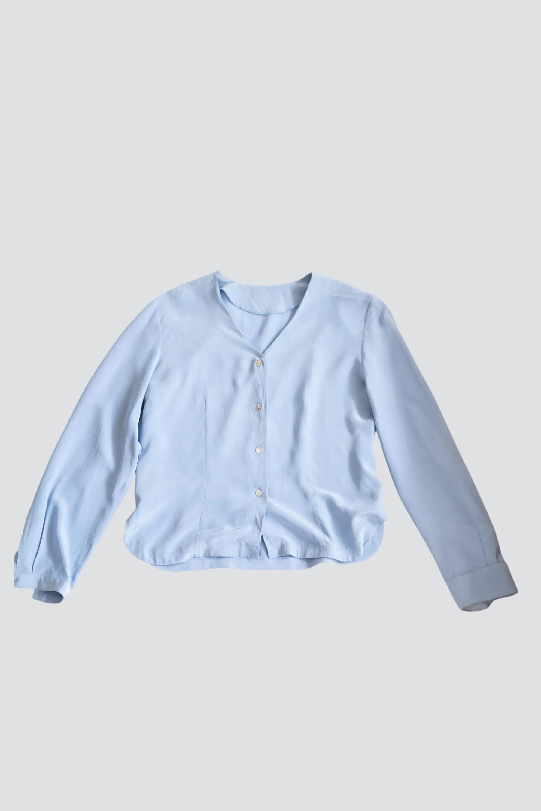 Dusty Blue Silk Shirt