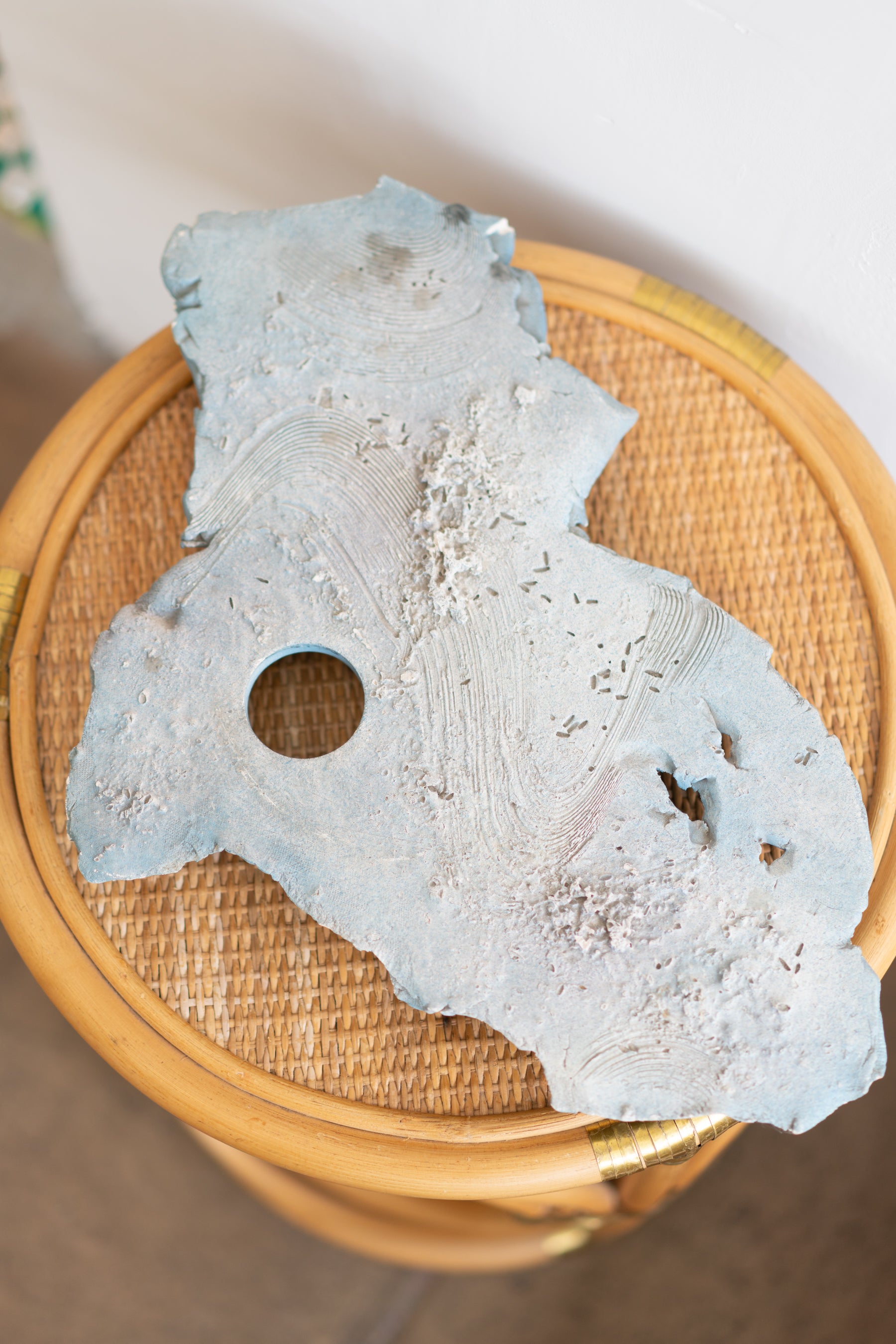 Handmade Blue Plaster Art