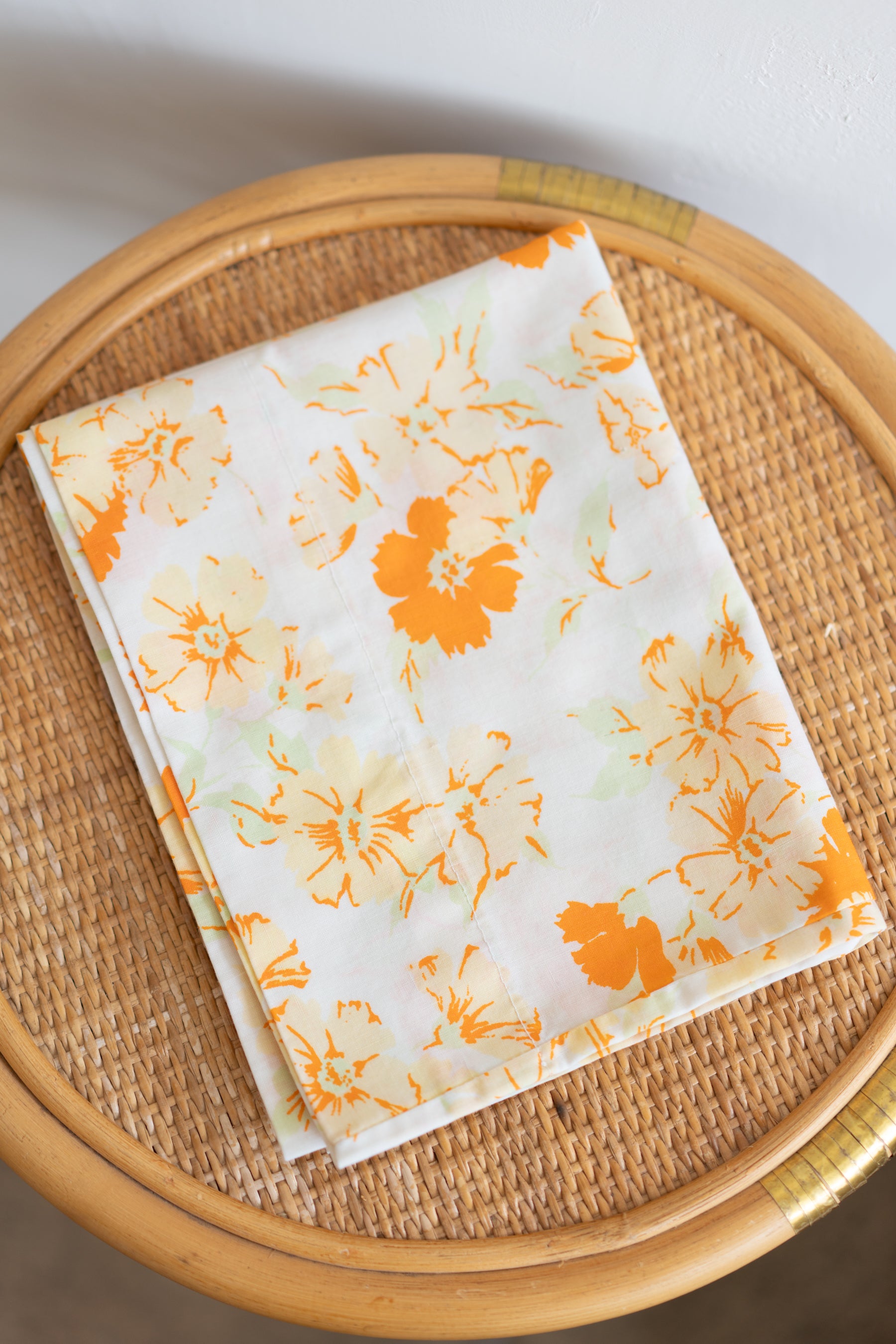 Orange Floral Pillowcase