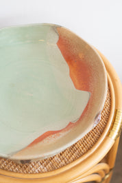 Sage + Rust Glazed Serving Bowl