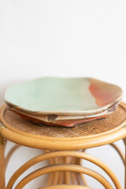 Sage + Rust Glazed Serving Bowl