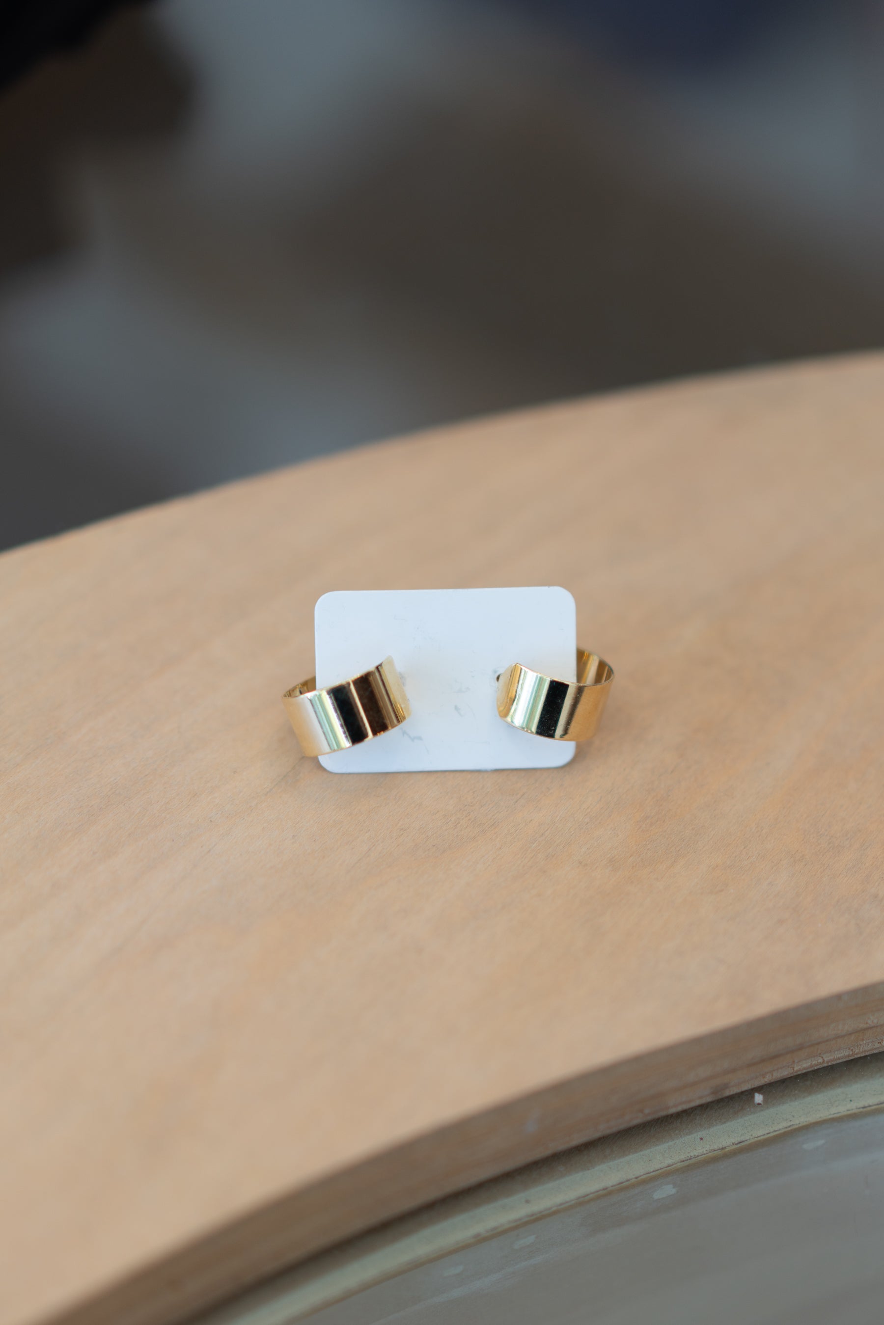 Gold Flat Wide Hoops