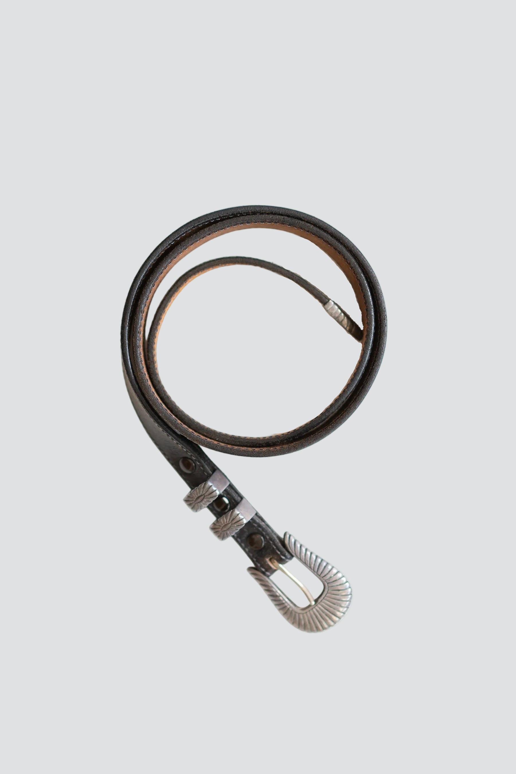 Black Leather Western Belt