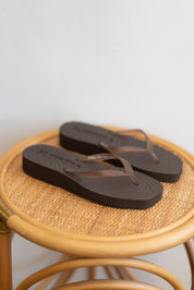 Espresso Tapered Platform Flip Flops