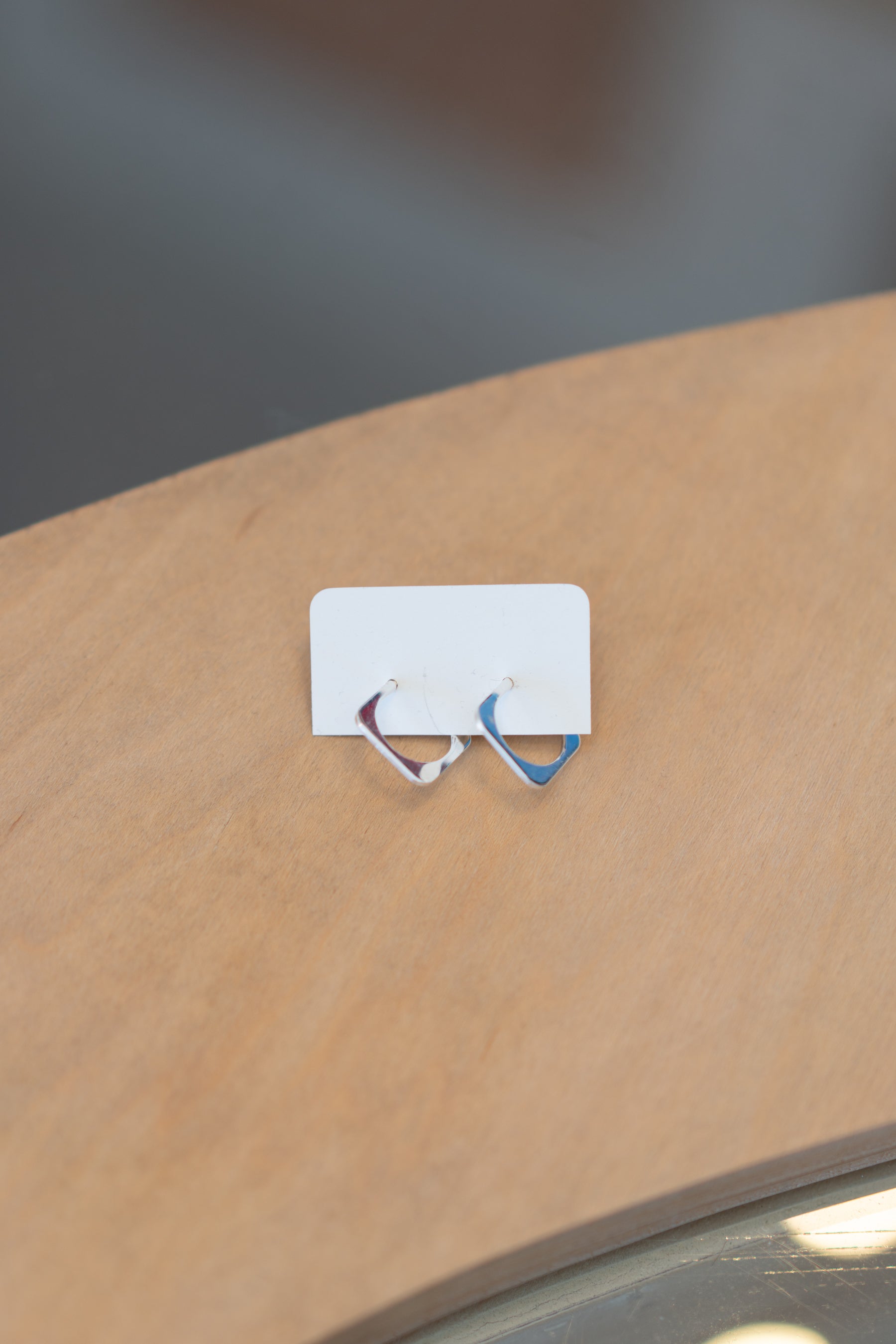 Silver Flat Square Hoops