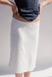 White Pointelle Langley Skirt