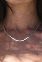 Silver Thick Herringbone Chain