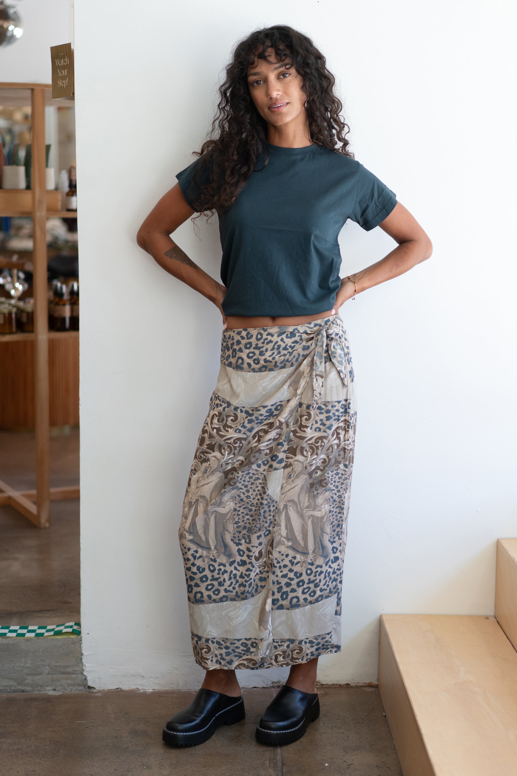 ABS Leopard Wrap Skirt