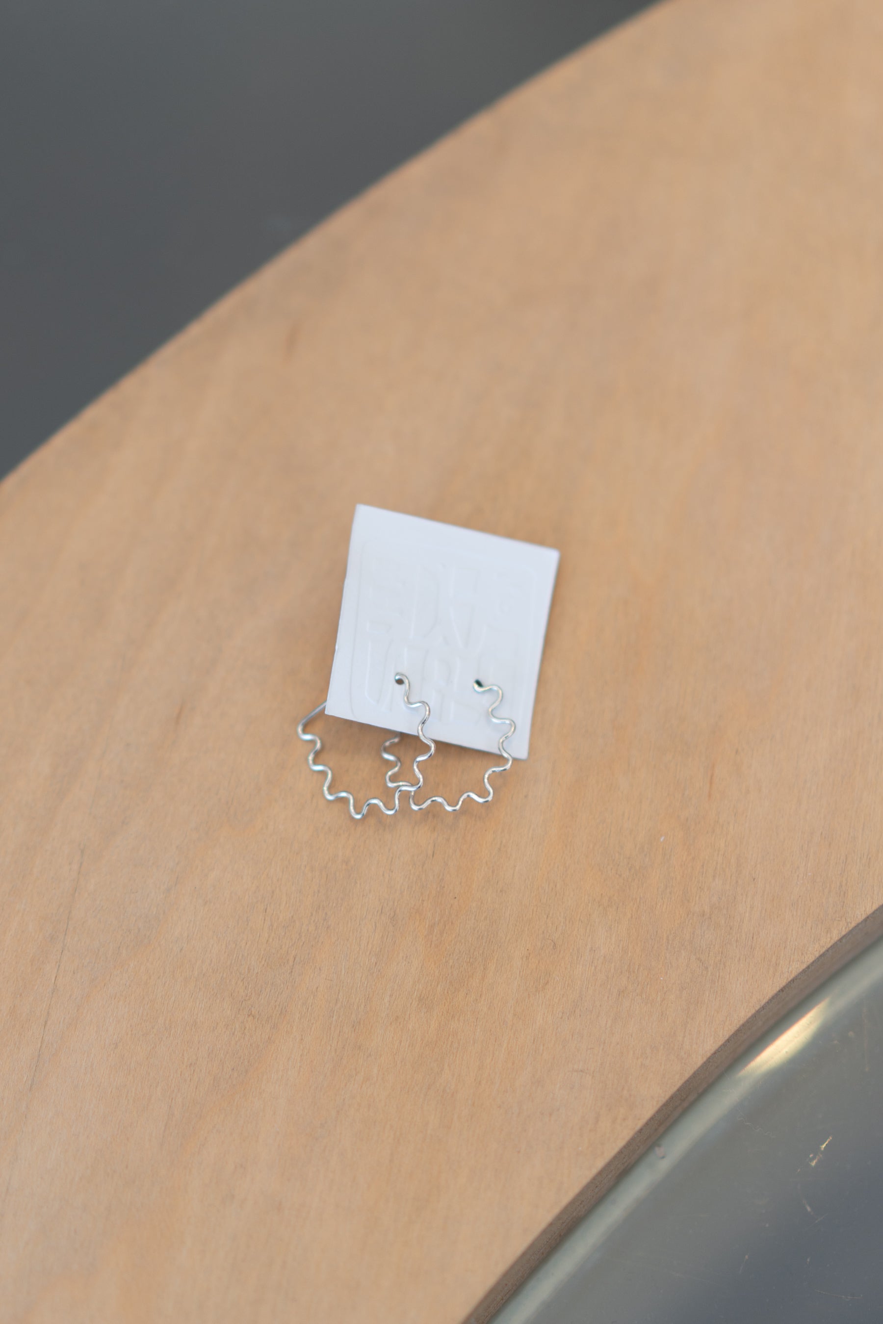 Silver Squiggle Hoops