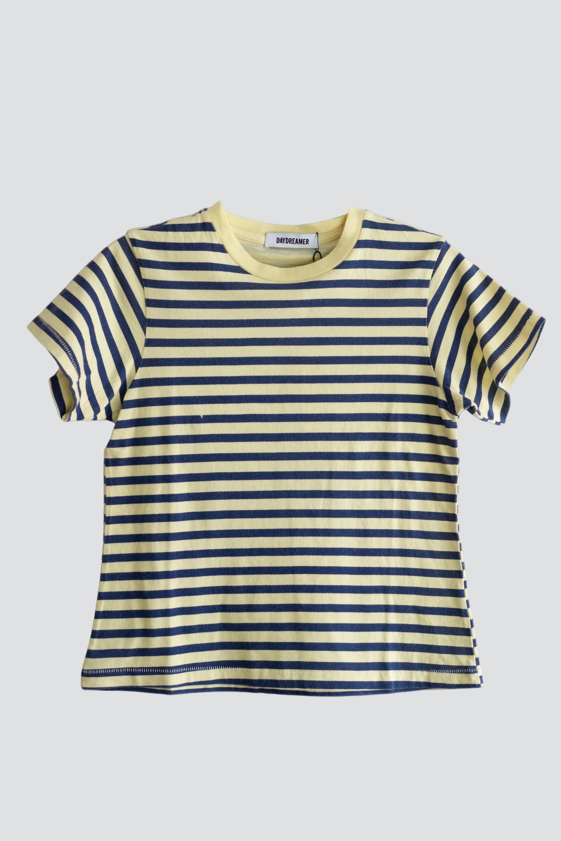 Yellow Mist Stripe Vintage Tee