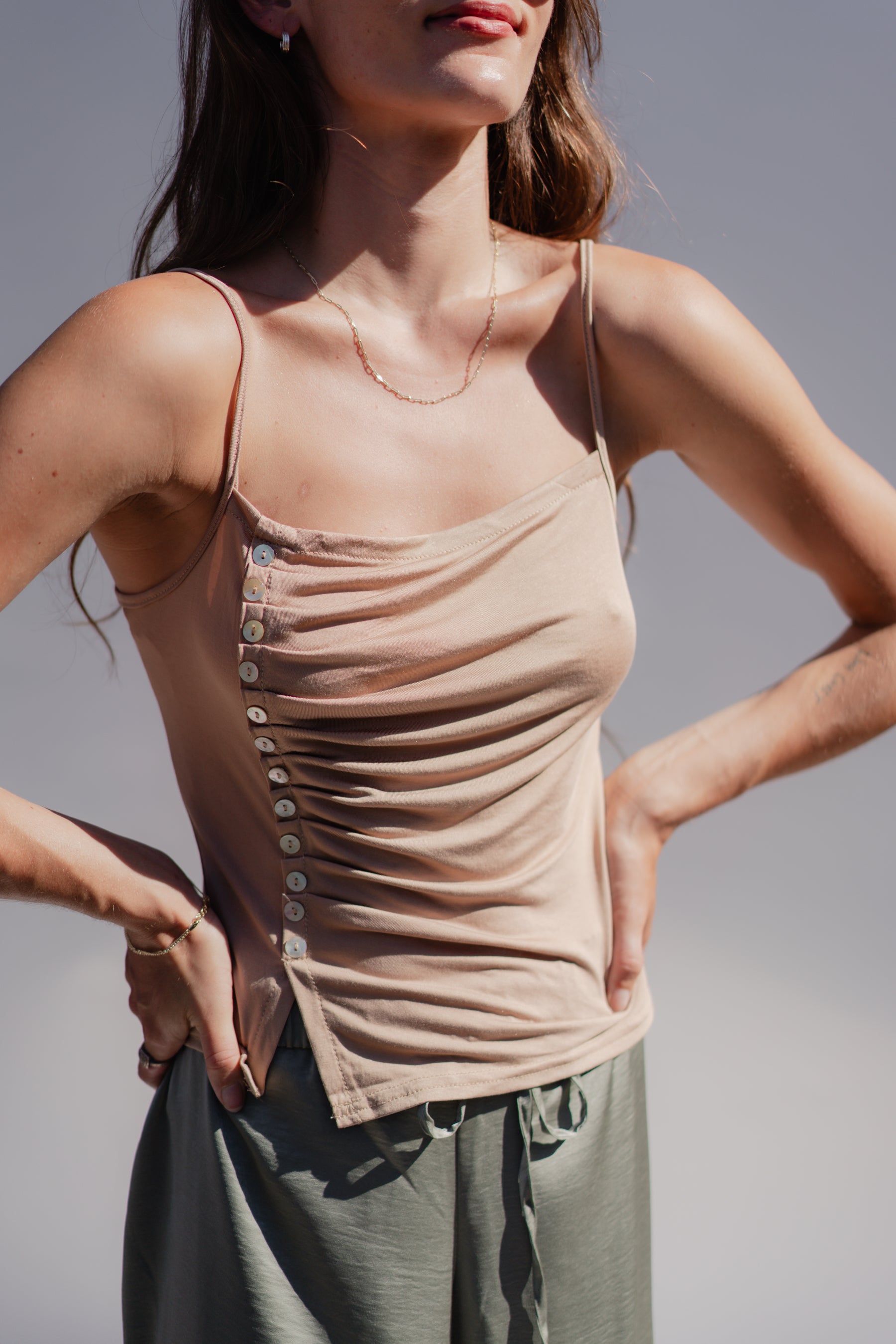 Tan Carmen Tank