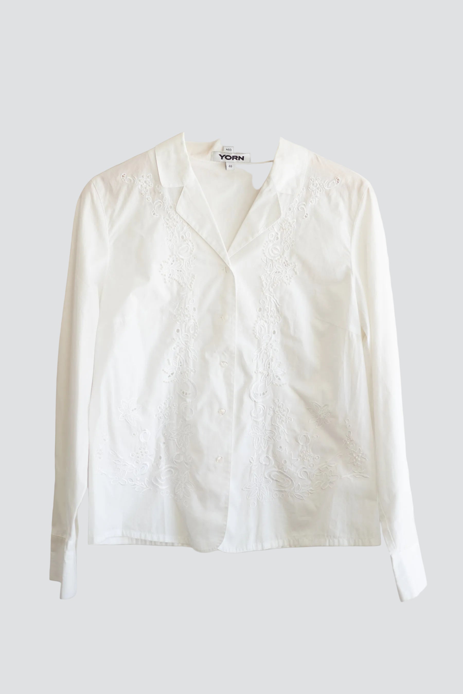 White Pearl Embroidered Shirt