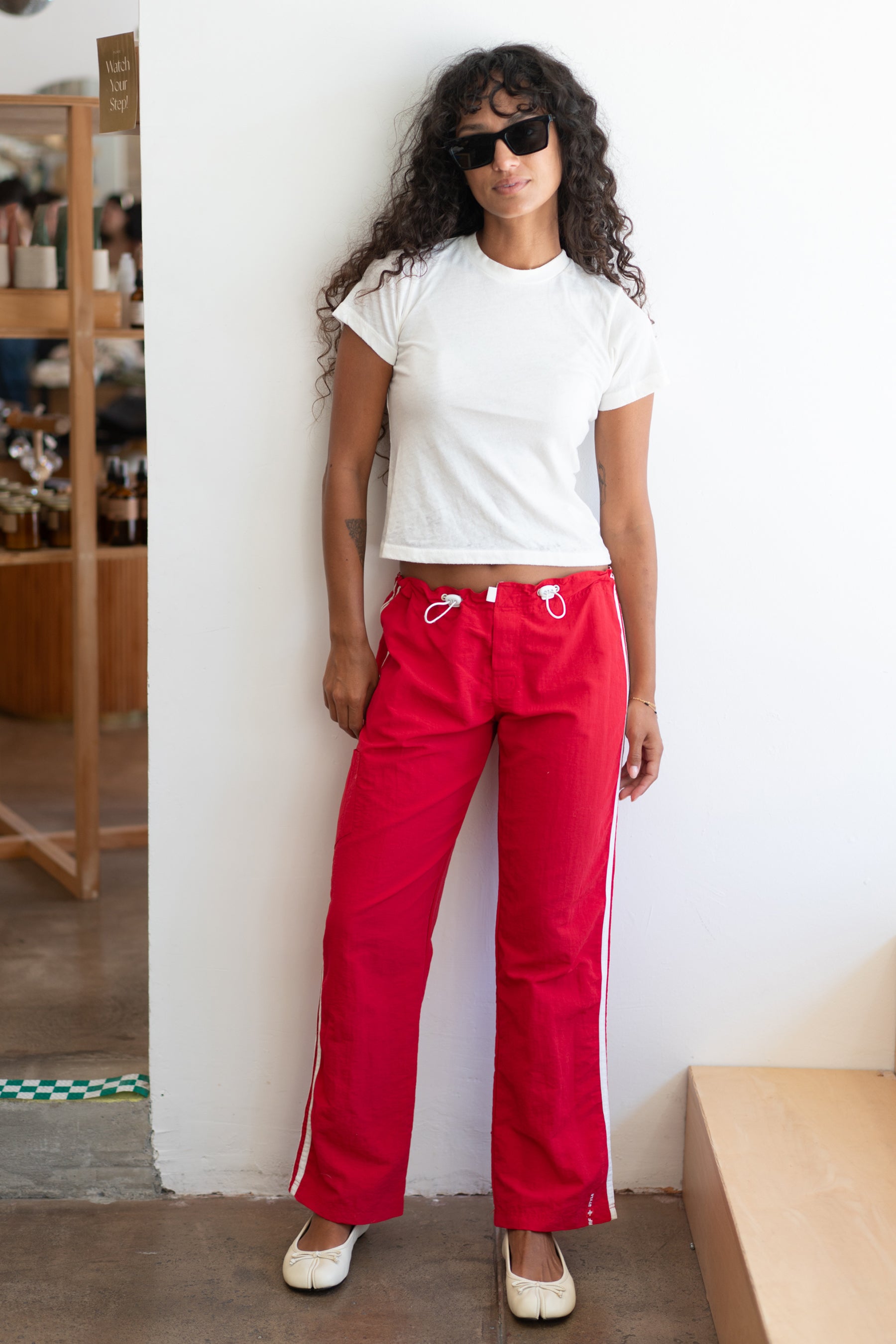 Red Surf Style Stripe Pant