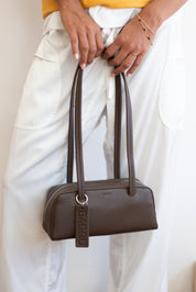 Small Brown Leather Bowler Bag