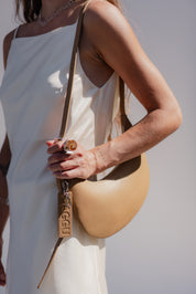 Dune Leather Small Flat Crescent
