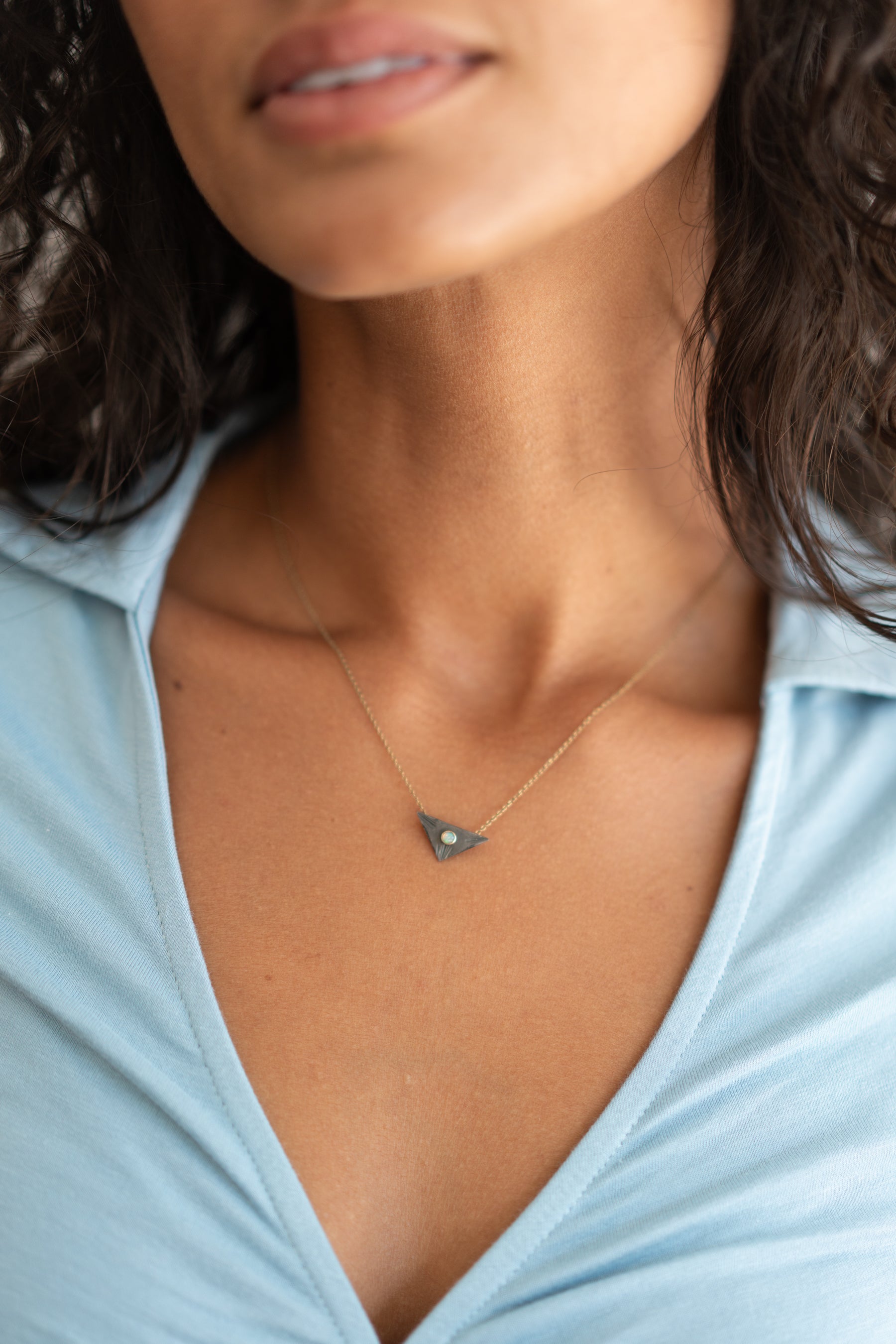 Opal Triangle Necklace