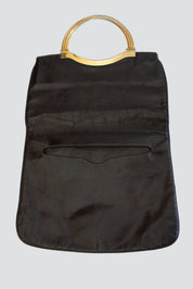 Brown Leather + Gold Folded Bag