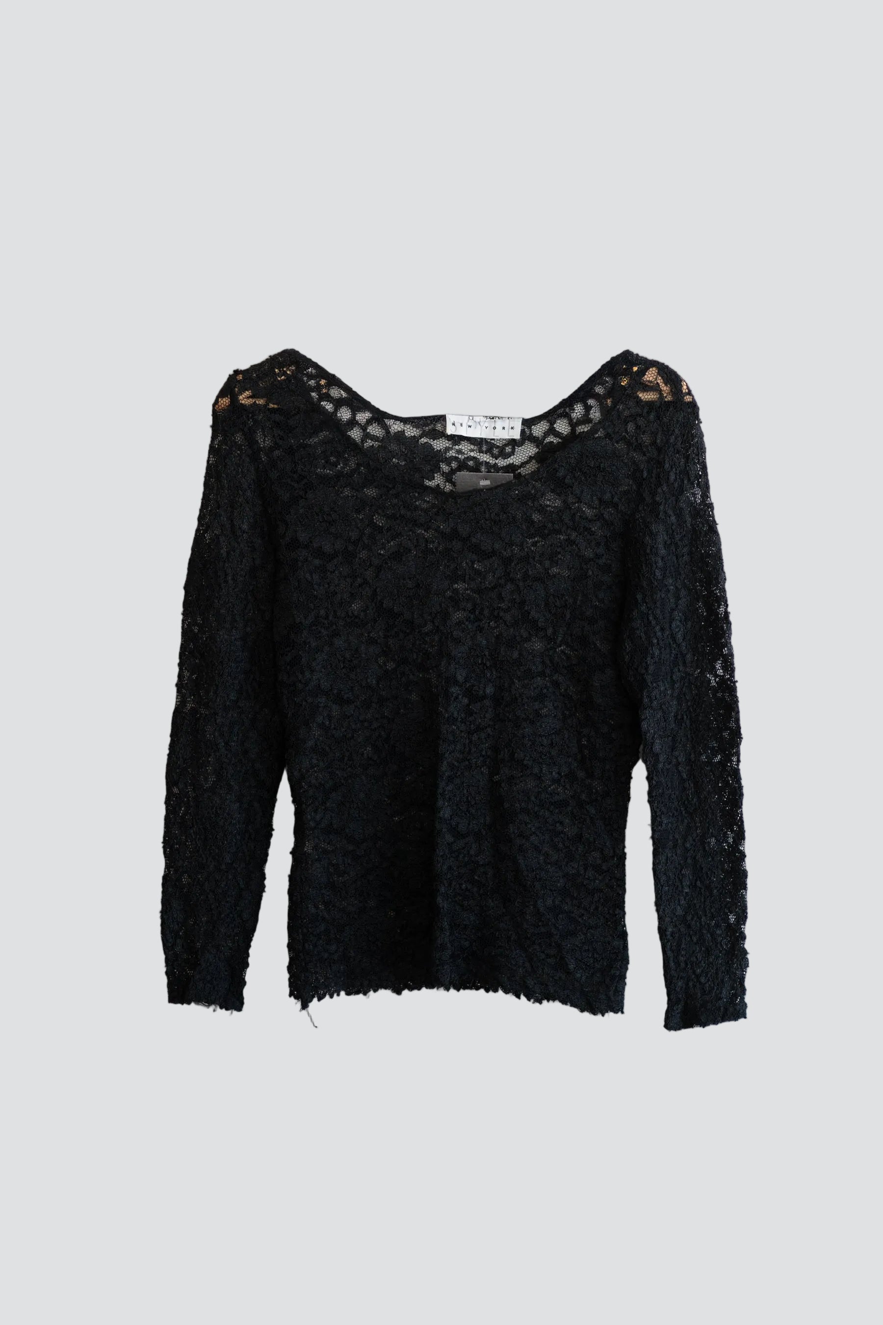 Black Lace Long Sleeve Top