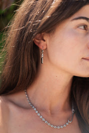 Silver Mixed Safety Pin Earrings