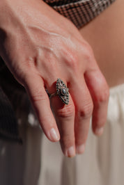 1930s Art Deco Grey Ring