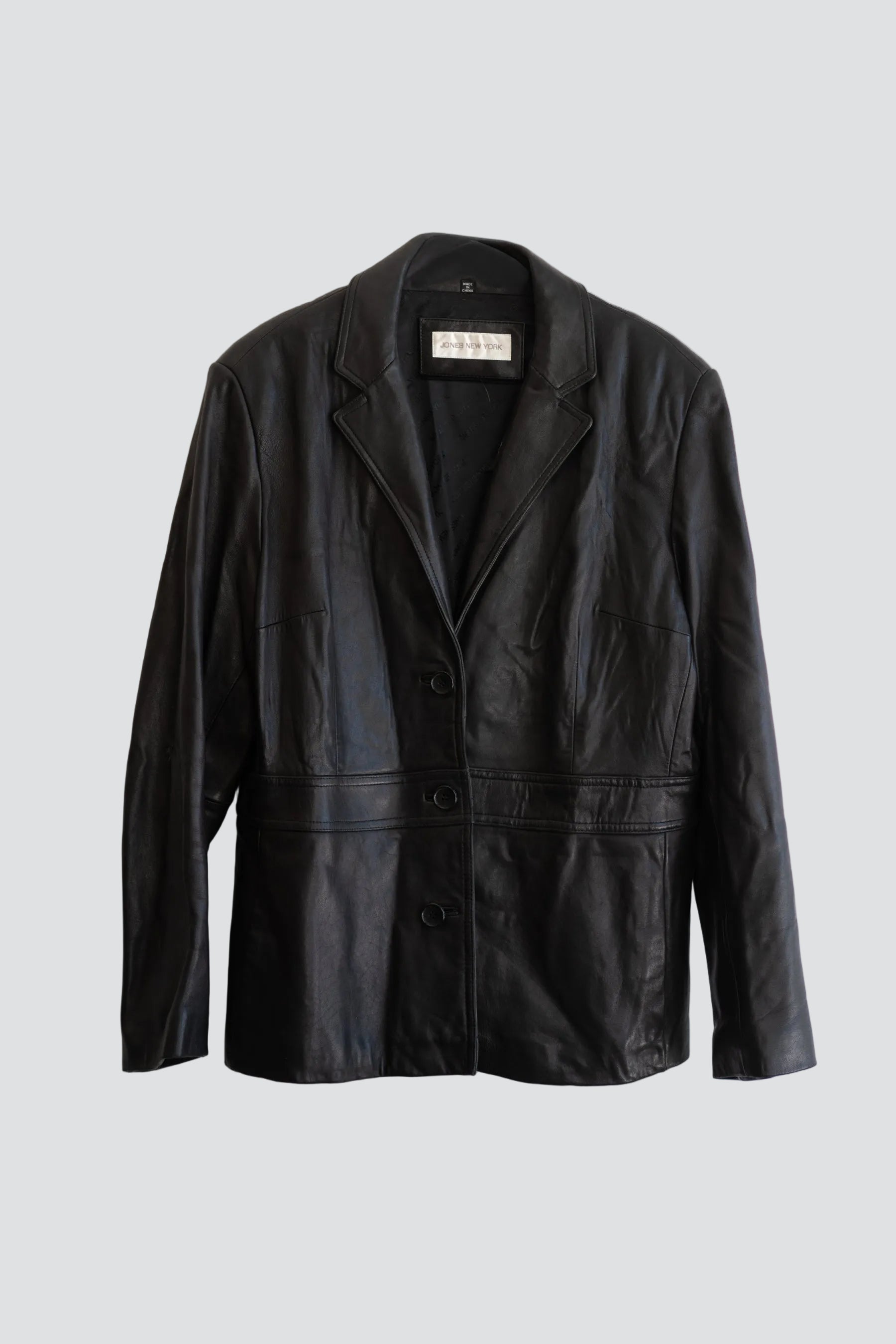 Black Leather Jones NY Blazer