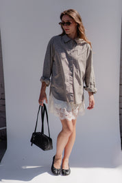 Chocolate Gingham On Duty Button Up