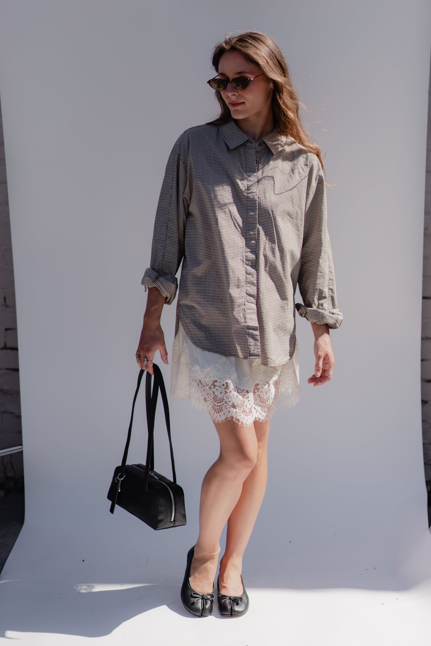 Chocolate Gingham On Duty Button Up