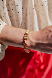 Gold + Opal Wavy Bracelet