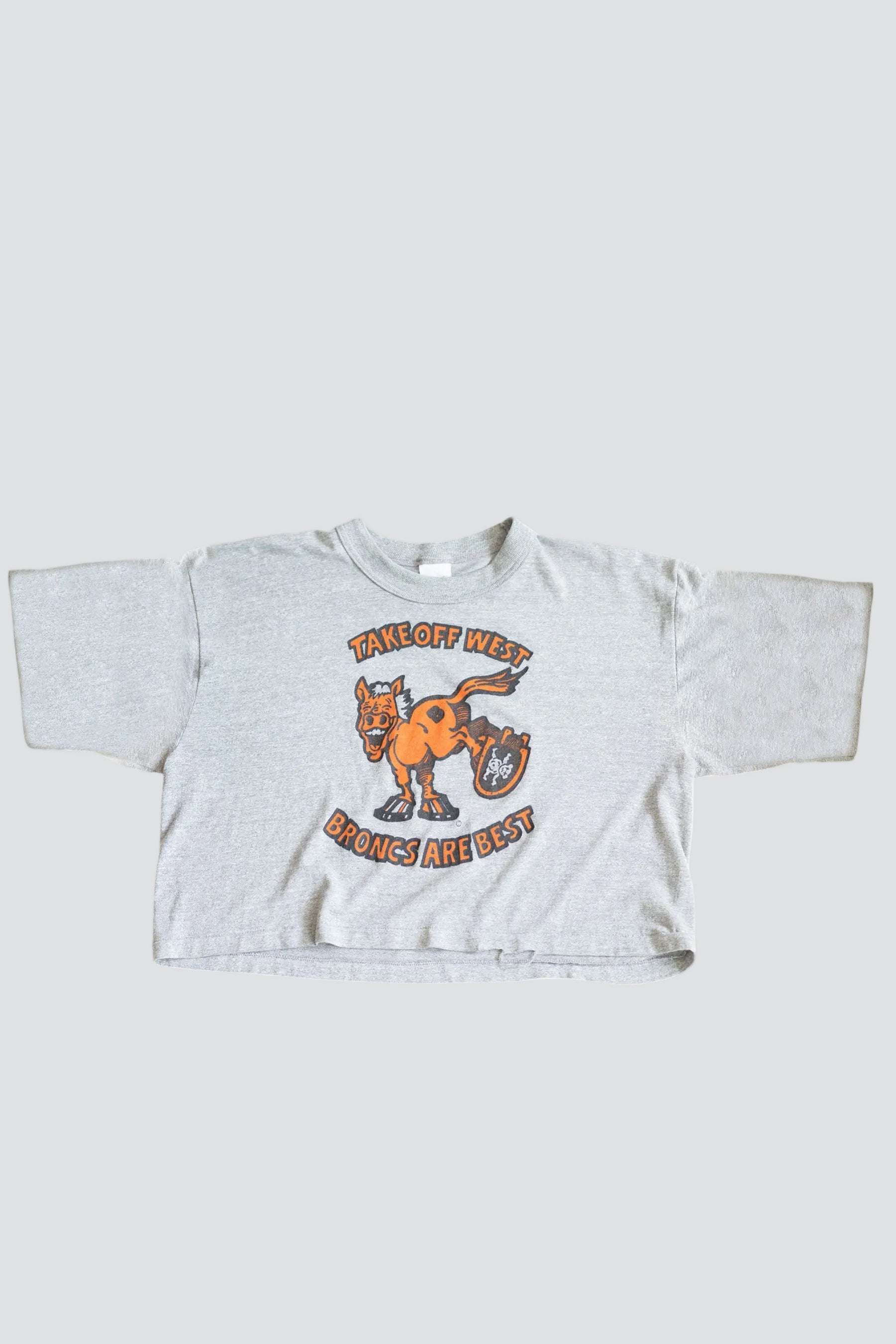 Grey Broncos Crop Tee