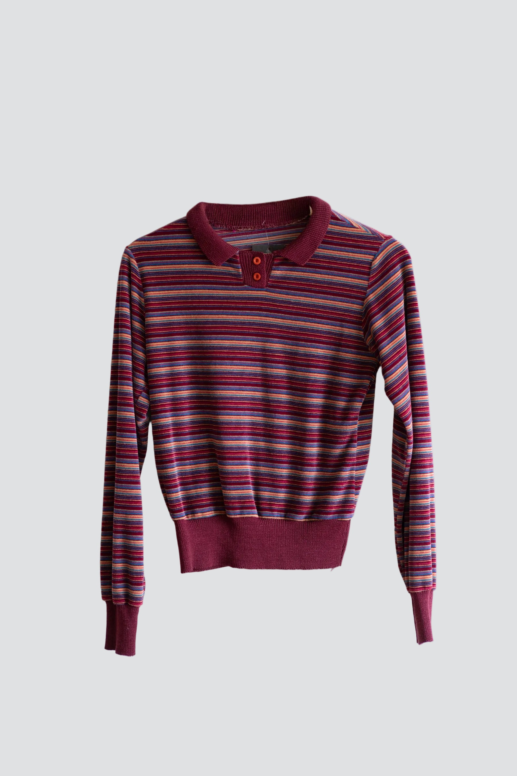 Stripe Velour 70s Pullover