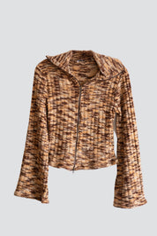 Space Dye Chenille Zip Cardigan