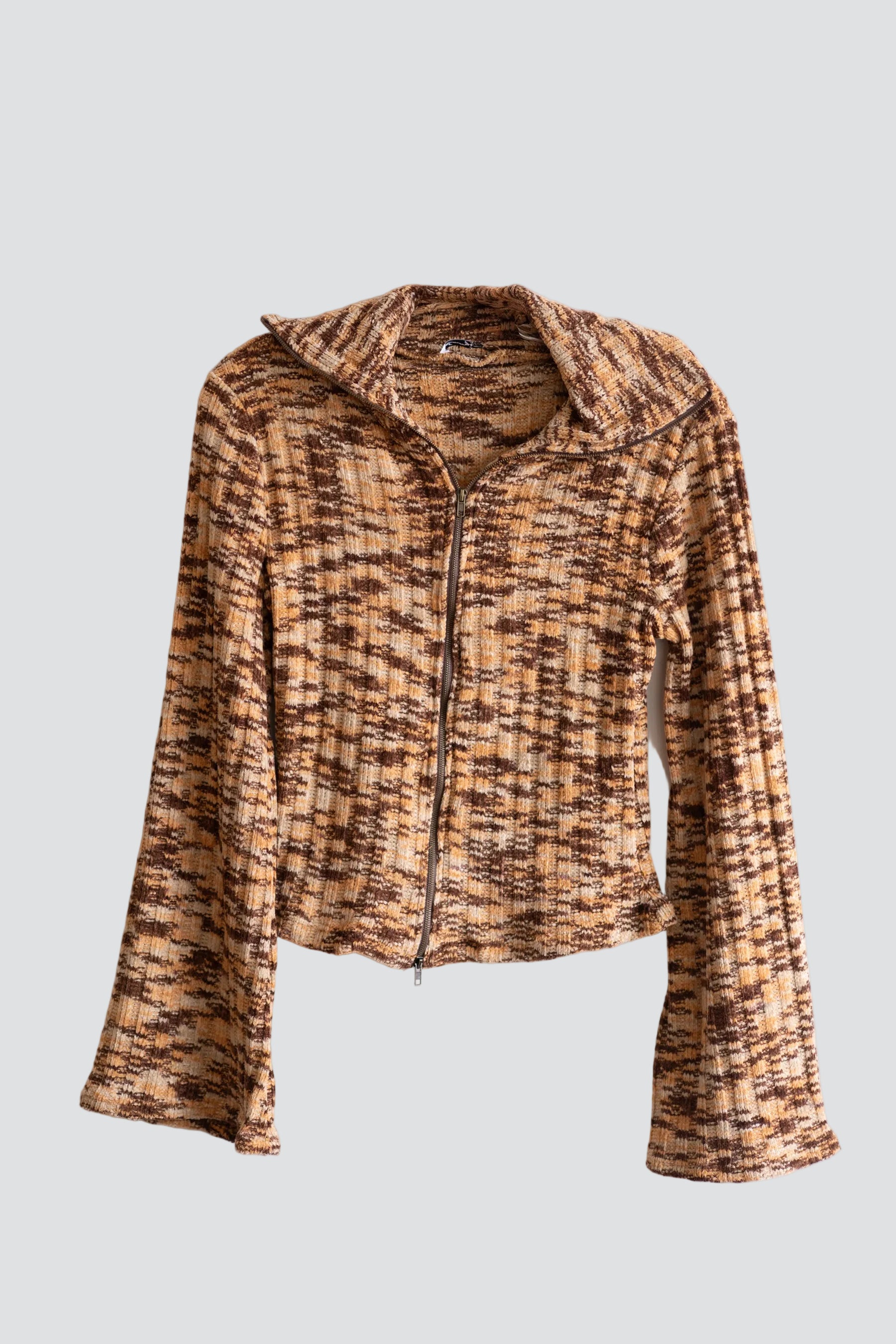 Space Dye Chenille Zip Cardigan